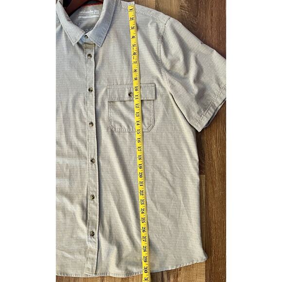 Avalanche Men Size XL Sand Tan Stretch‎ Short Sleeve Outdoor Hiking Shirt EUC - Picture 4 of 9